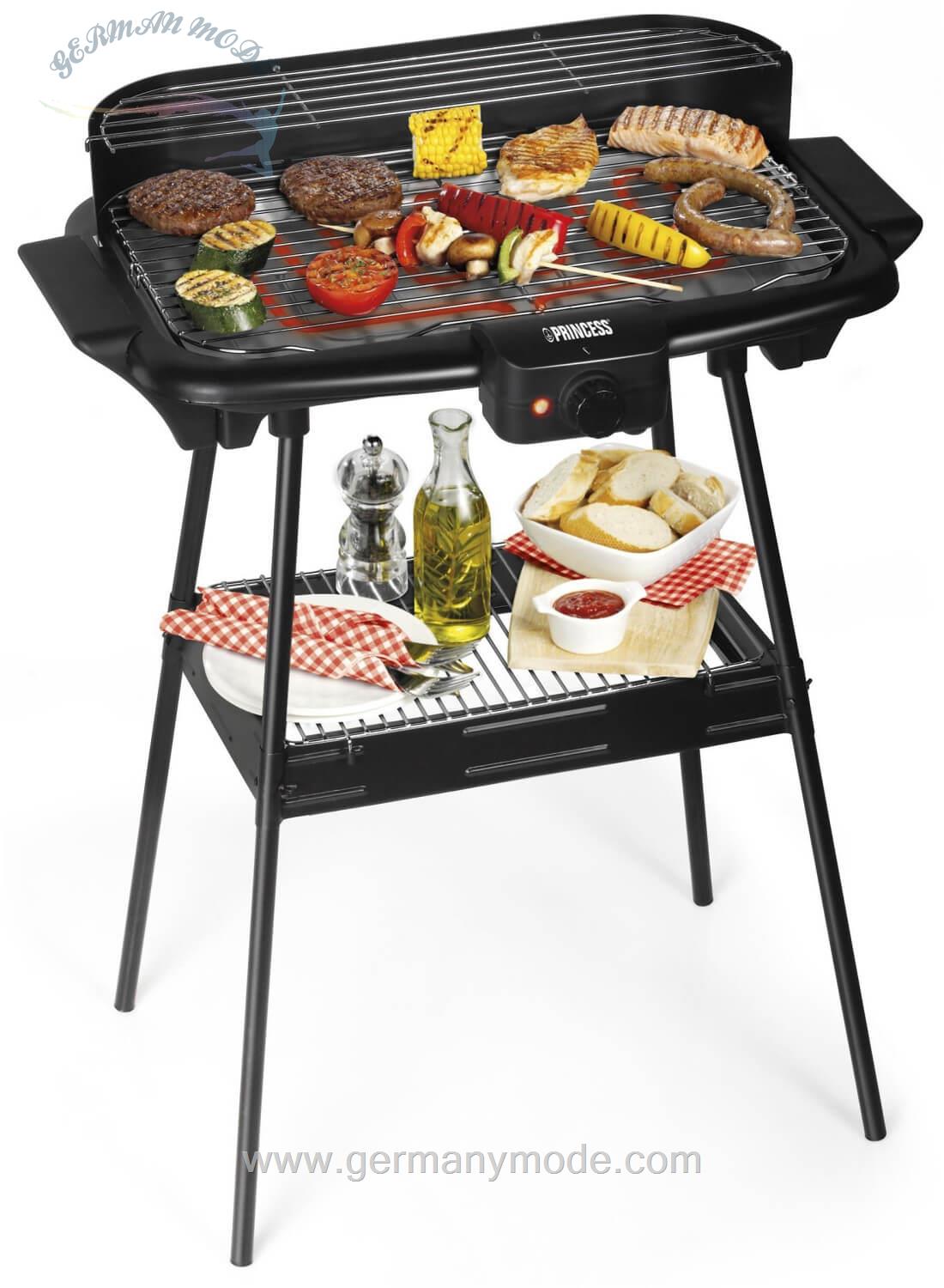 گریل باربیکیو پرینسس هلند PRINCESS Tischgrill Princess Elektrogrill Schwarz 2000 W 112247