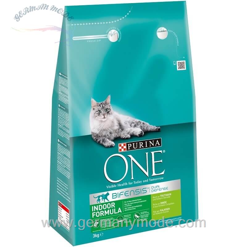 غذا خشک گربه غلات کامل پورینا آلمان Purina ONE Indoor Formula Reich an Truthahn - Vollkorn-Getreide Reich an Truthahn & Vollkorn-Getreide 3kg