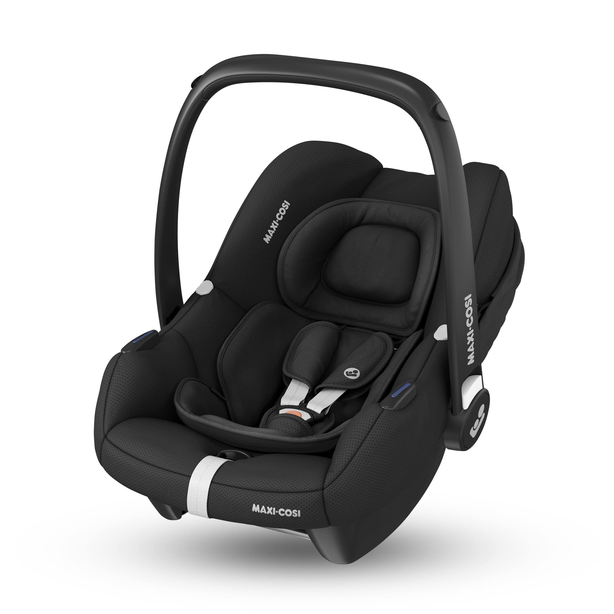 صندلی ماشین کودک مکسی کوزی آلمان Maxi-Cosi CabrioFix i-Size، صندلی ماشین نوزاد، 0-12 ماه، حداکثر. 12 کیلوگرم، صندلی ماشین i-Size سبک وزن (3.2 کیلوگرم)، سایبان آفتابگیر، صندلی پددار، برای بسیاری از کالسکه های Maxi-Cosi، Essential Black