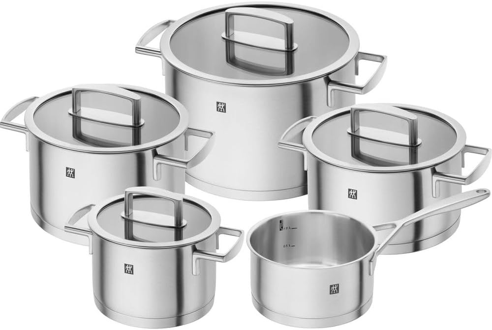 سرویس قابلمه 5 پارچه زولینگ آلمان ZWILLING Vitality 5 عددی 4 درب مناسب القایی فولاد ضد زنگ نقره ای