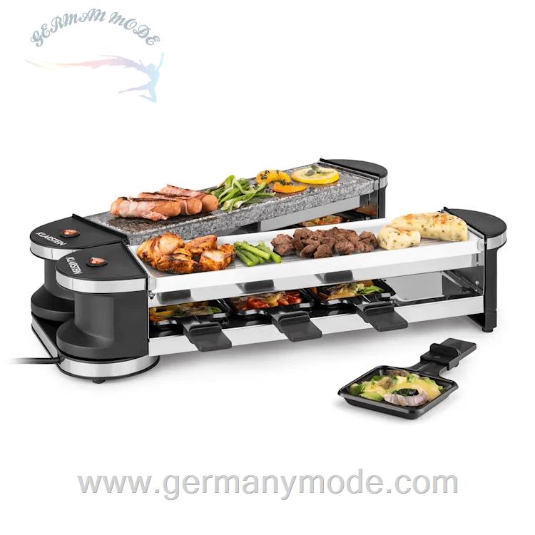 گریل راکلت پز برقی کلارشتاین آلمان Klarstein Tenderloin 50/50 Raclette-Grill Raclettegrill Schwarz 1200 watt