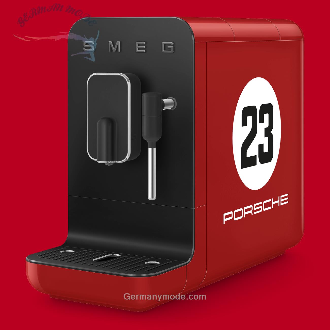اسپرسو ساز با آسیاب پورشه 917 قرمز اسمگ ایتالیا طرح سالزبورگ Porsche x SMEG BCC12917EU
