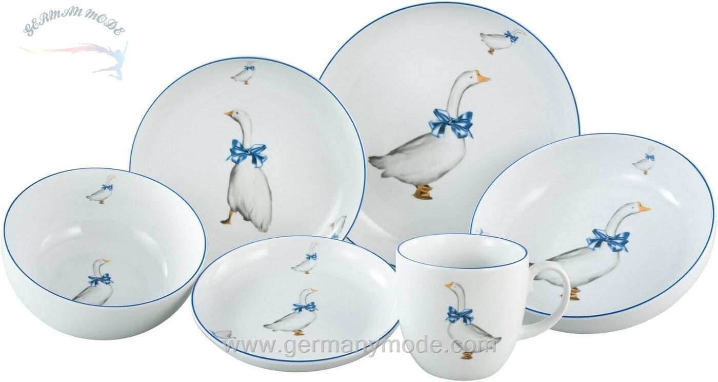 سرویس غذاخوری چینی 10 پارچه 2 نفره کراتیبل CreaTable Kombiservice AllRound Gänseglück (10-tlg.)