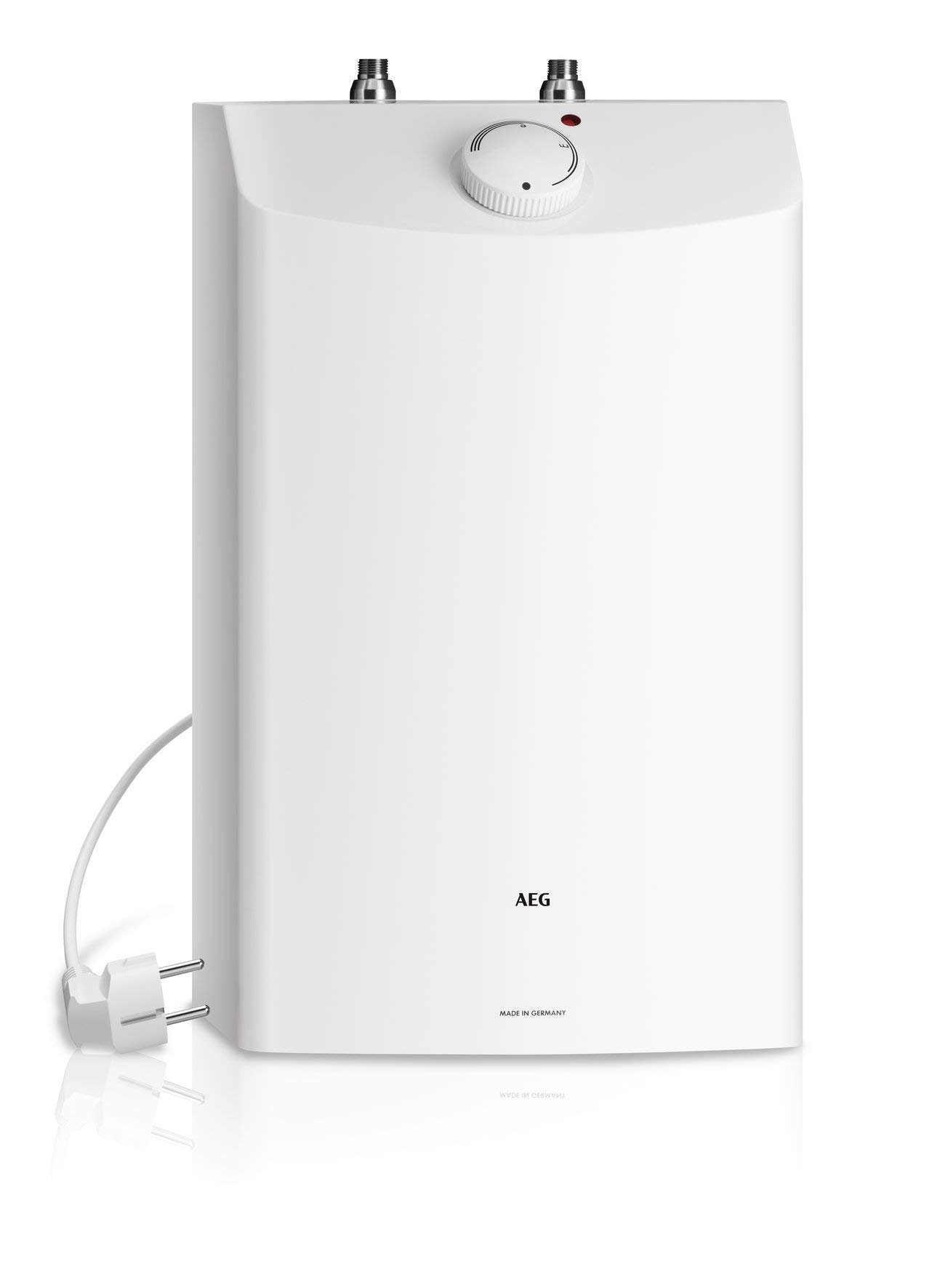 خرید از آمازون - مخزن ذخیره کوچک بدون فشار AEG Huz 10 Eco دیگ زیر سینک 10 لیتری کم فشار با ترموستاپ 2 کیلو وات آماده به برق 229486 زیر سینک ThermoStop 10 لیتری