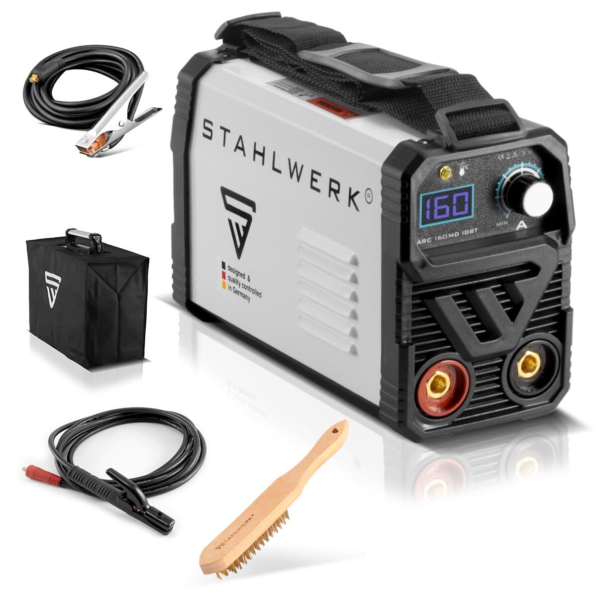 خرید از آمازون - دستگاه جوش STAHLWERK ARC 160 MD - DC MMA | دست الکترونیکی | اینورتر Lift-TIG با 160 آمپر تکنولوژی IGBT و تک برد 7 سال گارانتی سازنده