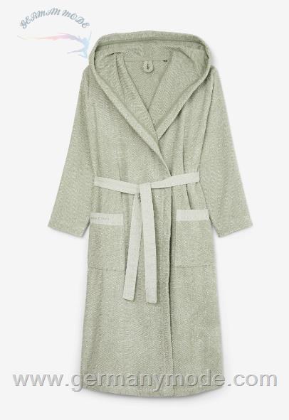 حوله حمام تن پوش زنانه و مردانه مارک او پلو آلمان MARC O POLO LIVING BADEMANTEL MODELL MELANGE AUS BAUMWOLL-FROTTIER Pine Green / Off White