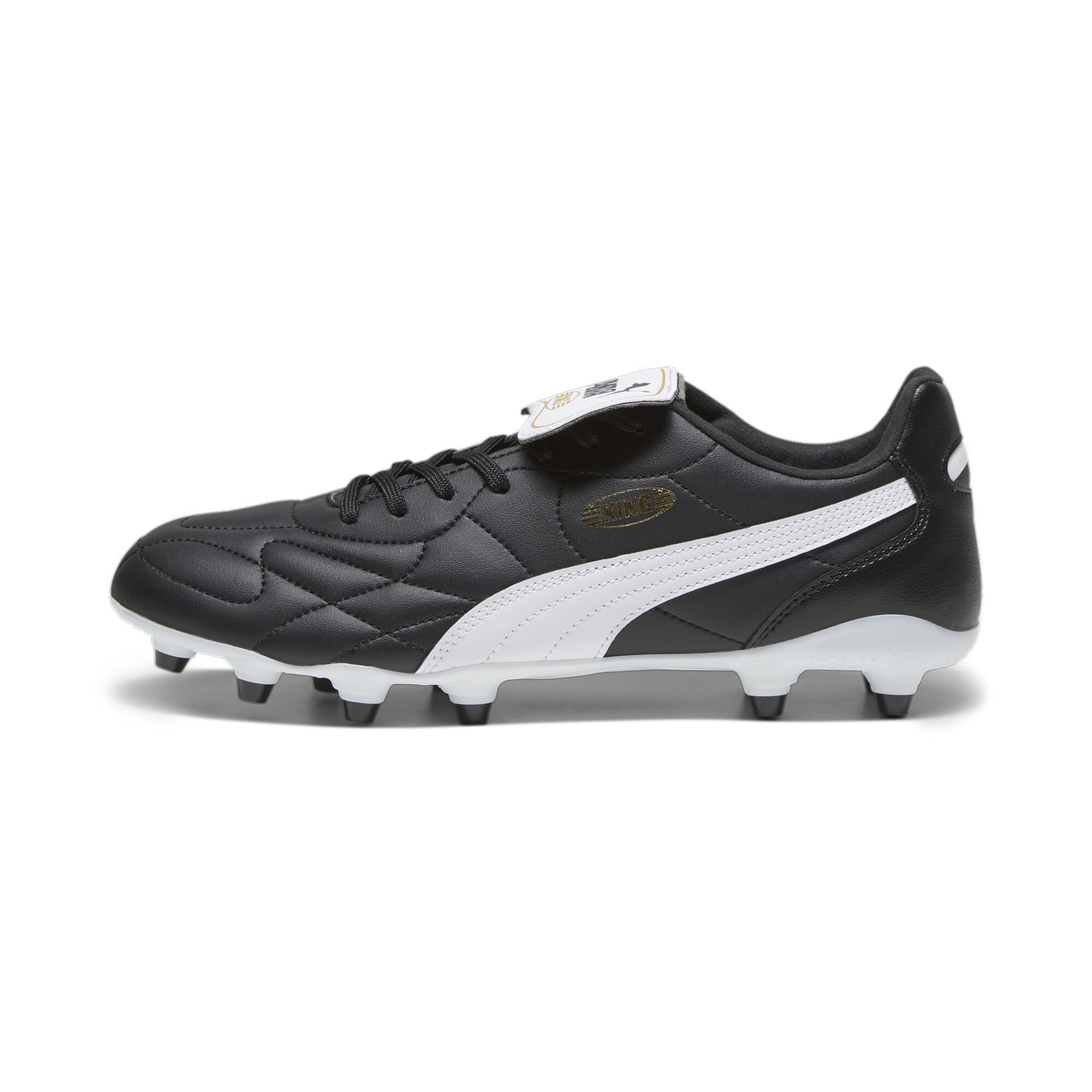 کتانی فوتبال PUMA Unisex's King Fg/Ag 8 UK Puma مشکی پوما سفید پوما طلایی