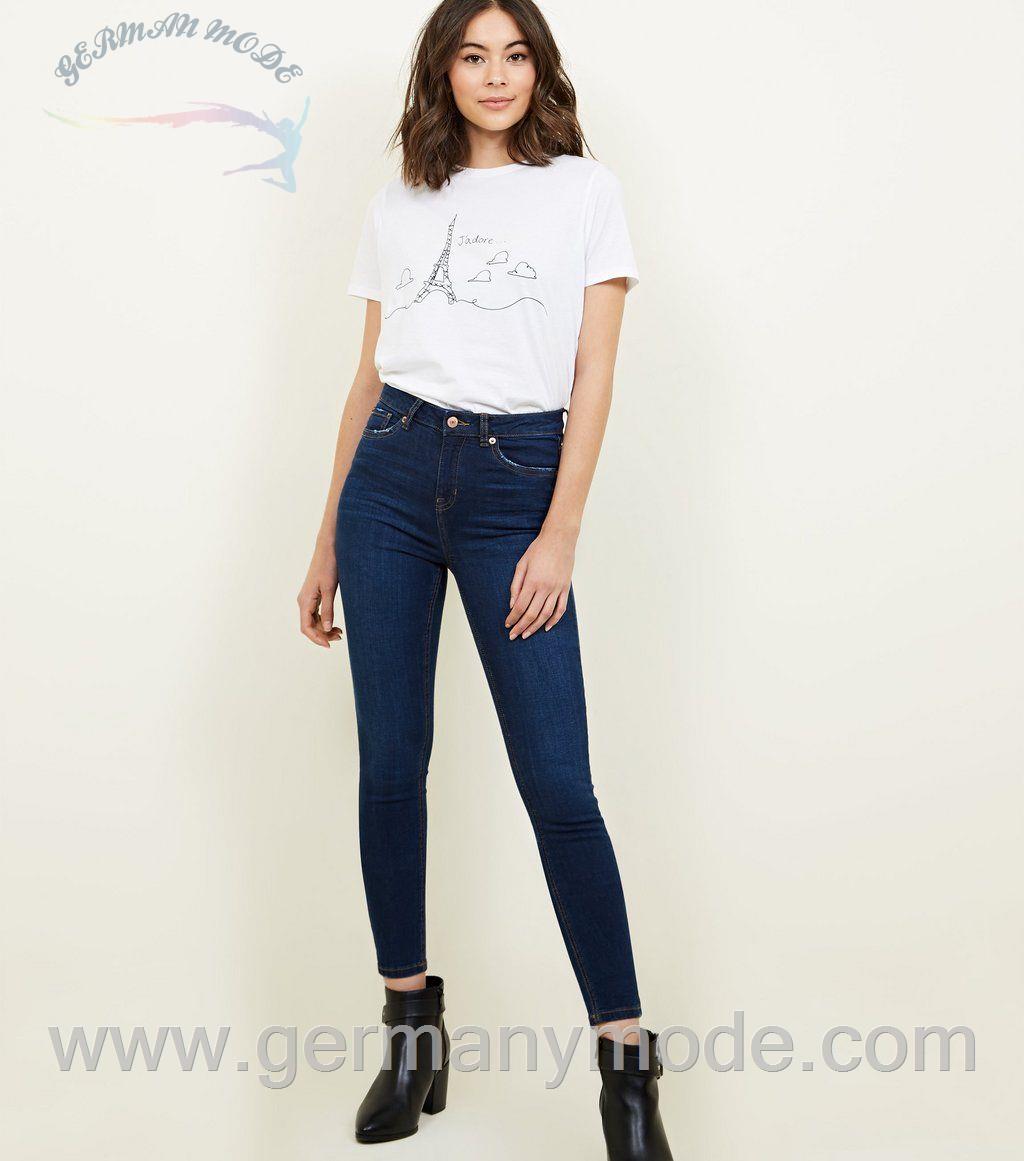 شلوار جین زنانه نیولوک (انگلستان) Jenna Blaue Skinny Jeans mit Rinse Waschung