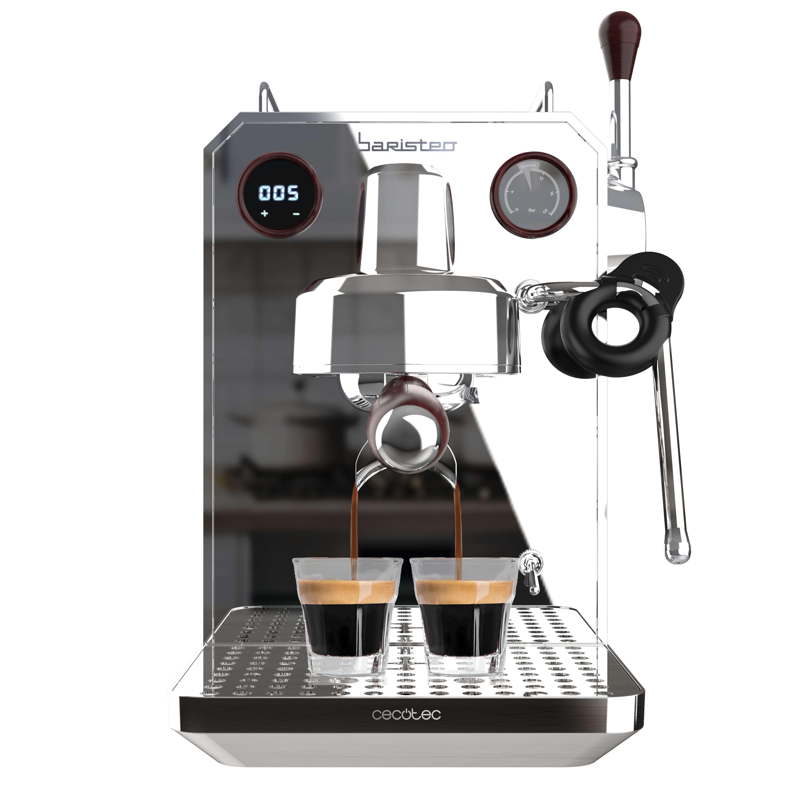 اسپرسو ساز تجاری سکوتک اسپانیا Cecotec Barista Baristeo Intima، دستگاه اسپرسو باریستا حرفه ای، سیستم پیش دم، پمپ 15 بار