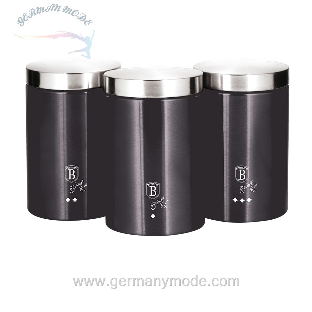 ست قوطی آشپزخانه برلینگر هاوس مجارستان BERLINGER HAUS KITCHEN CANISTER SET BH/6718 CARBON PRO COLLECTION