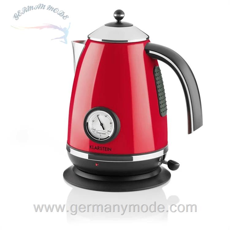 کتری برقی 1.7 لیتری کلارشتاین آلمان Klarstein Aquavita Chalet Wasserkocher 2200 watt 1,7 Ltr Rot