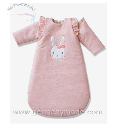 کیسه خواب تن پوش نوزاد ورت فرانسه Vertbaudet Baby Schlafsack Märchenhase, Ärmel abnehmbar Oeko Tex - rosa bedruckt