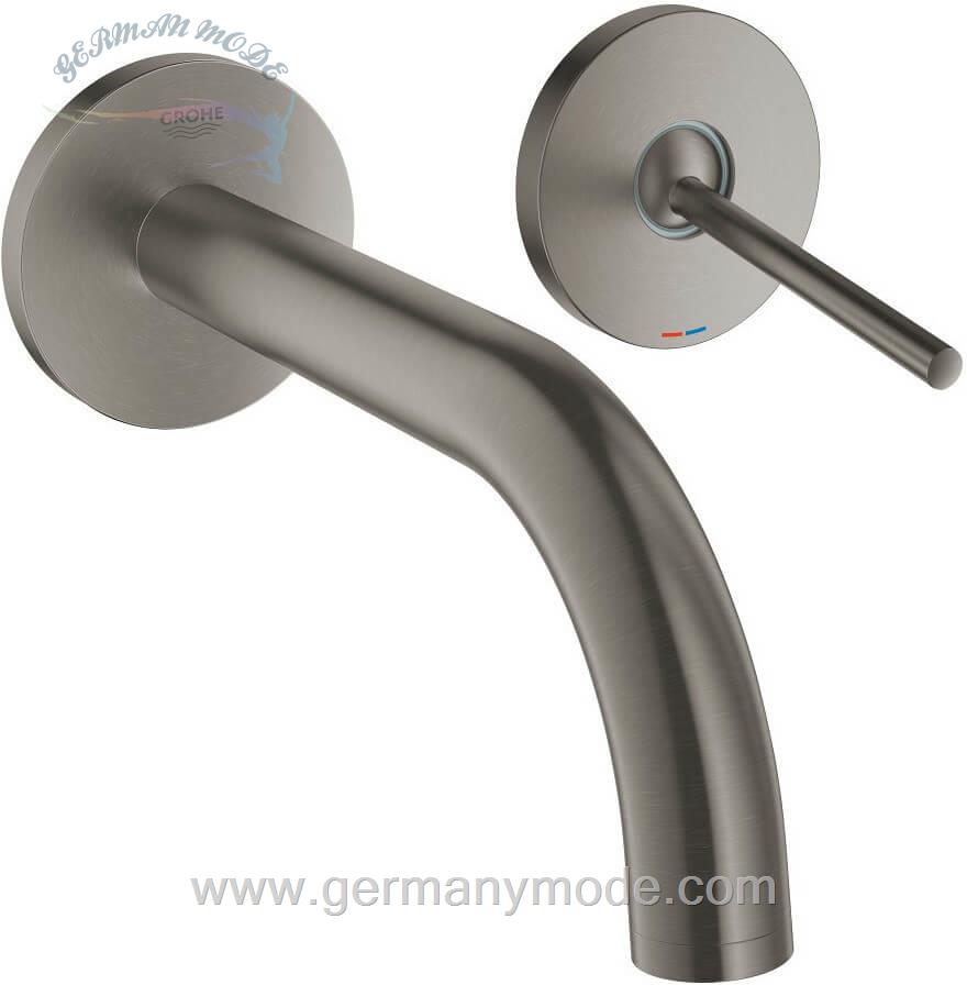 شیر مخلوط روشویی توکار گروهه آلمان GROHE Atrio 2 Loch Waschtischbatterie 19287 hard graphite gebürstet 19287AL3