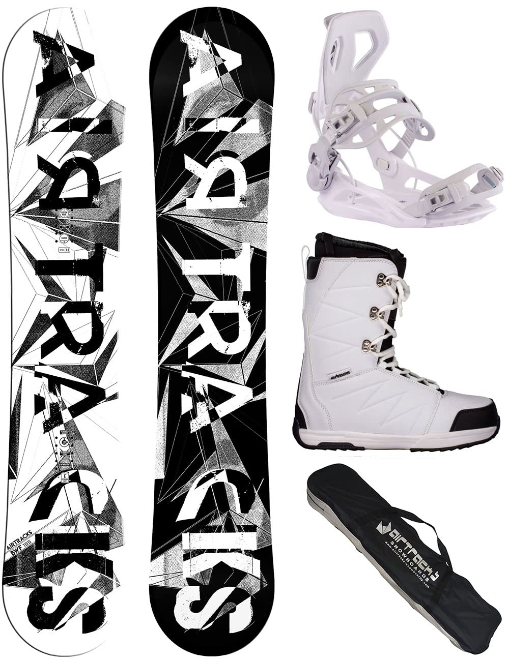 Airtracks Damen Snowboard-Set BWF Lady Camber + Bindung Master W Fastec + Boots + Sb Bag 140 145 150 155 cm Snowboard 155 cm Boots Star W 37