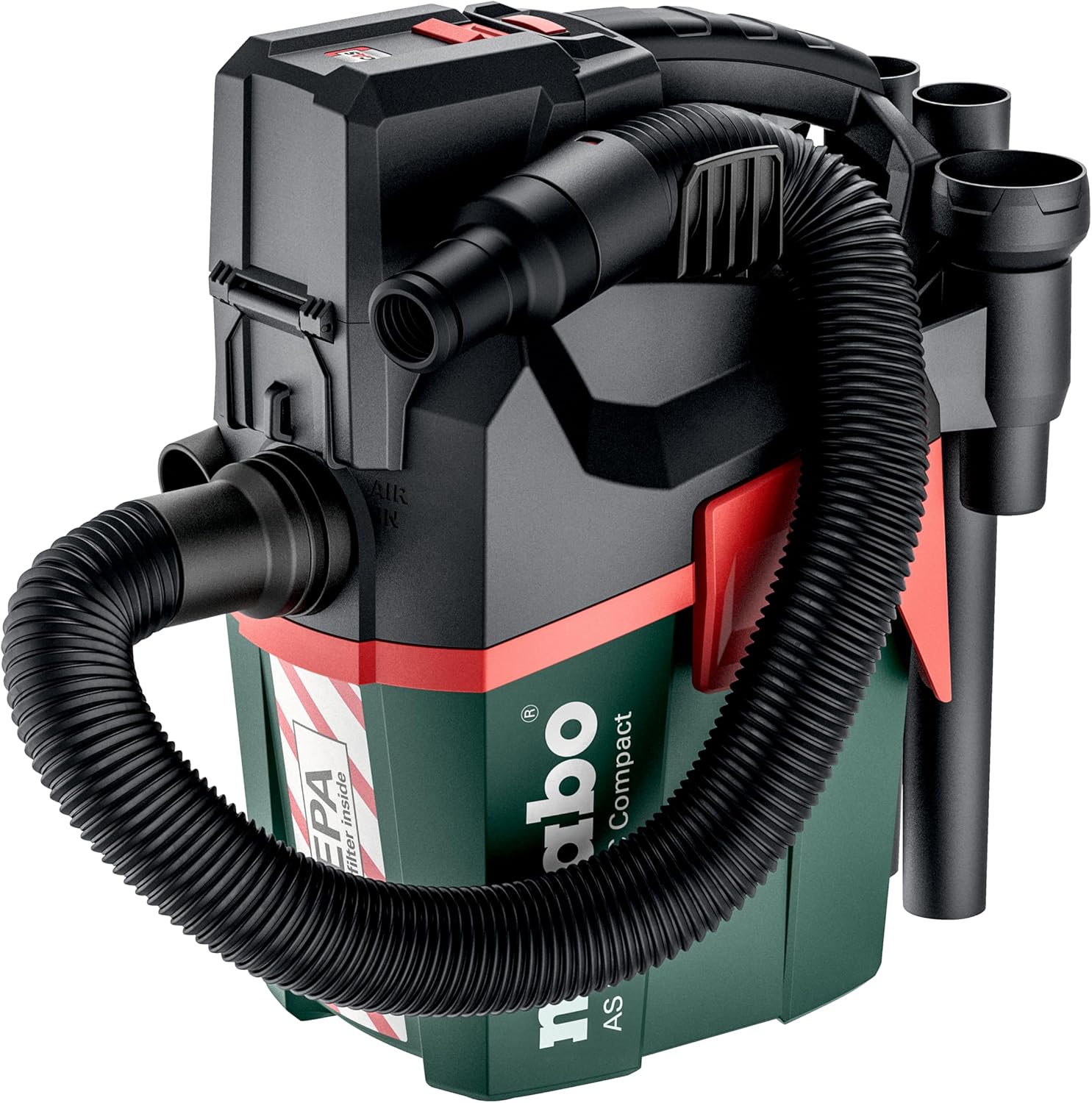 جارو برقی شارژی صنعتی متابو آلمان metabo AS 18 HEPA PC Compact 18V 602029850 با تمیز کردن دستی فیلتر HEPA