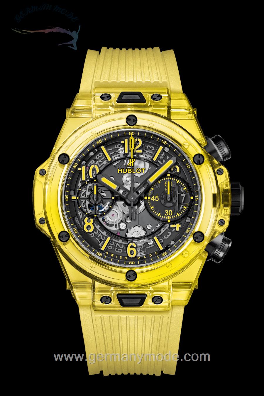 ساعت مچی مردانه هابلوت سوئیس HUBLOT UNICO YELLOW SAPPHIRE 42MM