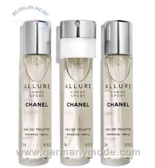 ست عطر ادو تویلت مردانه 3 تایی 20 میل الور هوم اسپرت شنل فرانسه CHANEL ALLURE HOMME SPORT EAU DE TOILETTE REFILLABLE TWIST SPRAY 3 20ml refill