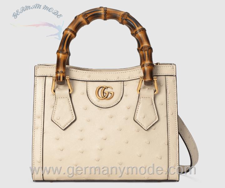 کیف دستی زنانه گوچی ایتالیا Gucci Diana Mini-Shopper aus Straußenleder 655661 EY0KT 9594