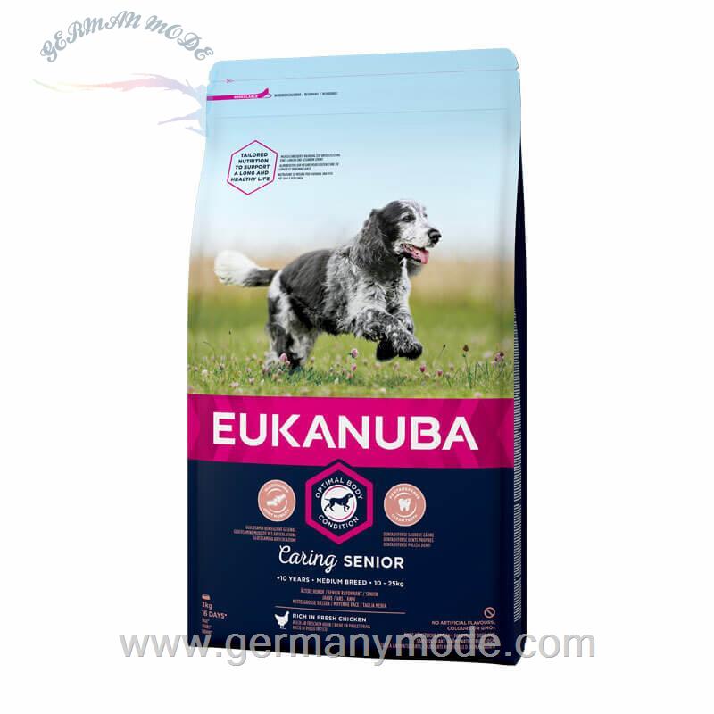 غذا خشک سگ مسن نژادهای متوسط یوکانوبا آلمان Eukanuba Caring Senior Medium Breed 3kg