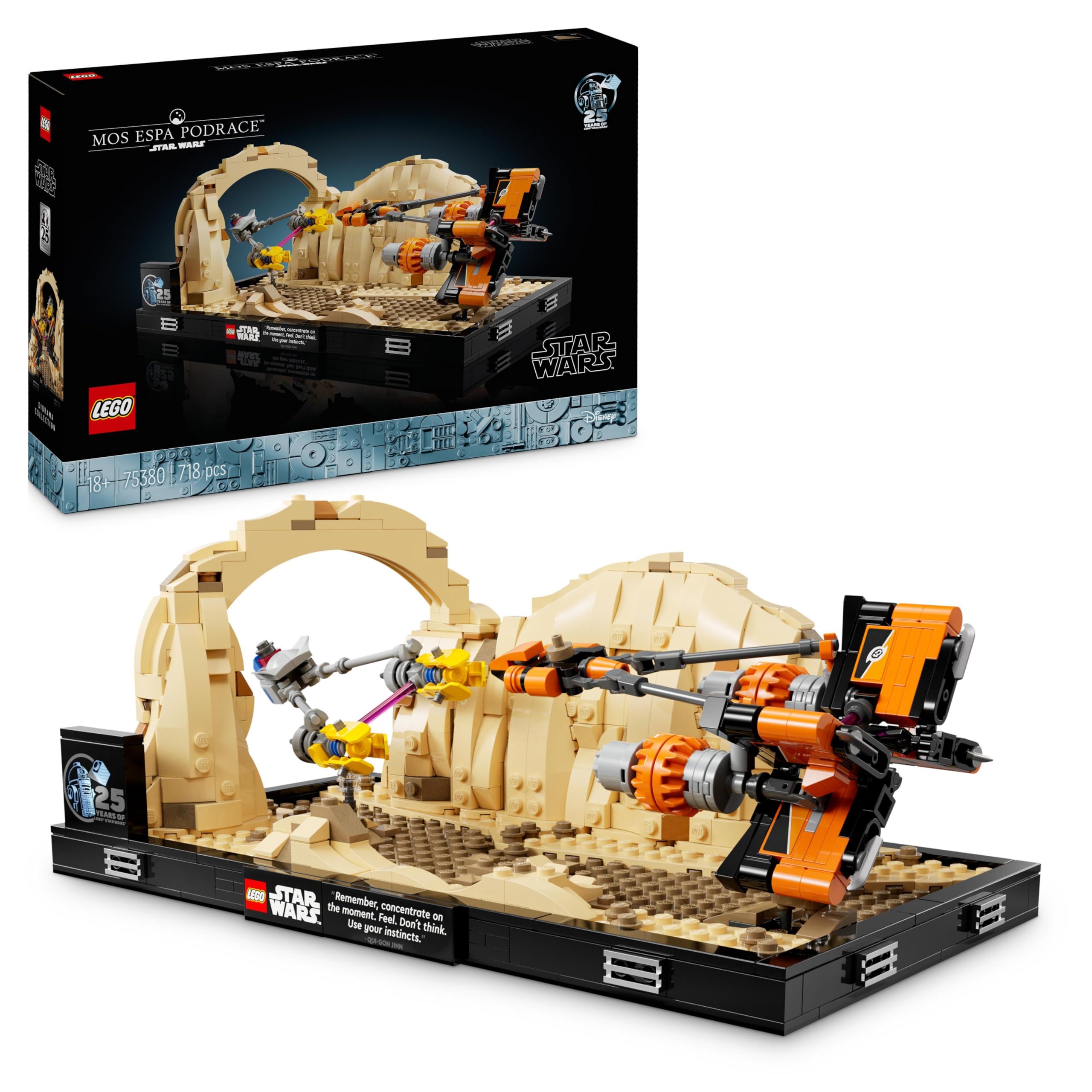 خرید از آمازون - LEGO Star Wars Podracer in Mos Espa - ست دیوراما برای بزرگسالان، کیت مدل تهدید فانتوم، شامل پادریزر Anakin Skywalker، کلکسیونی، هدایایی برای مردان و زنان 75380