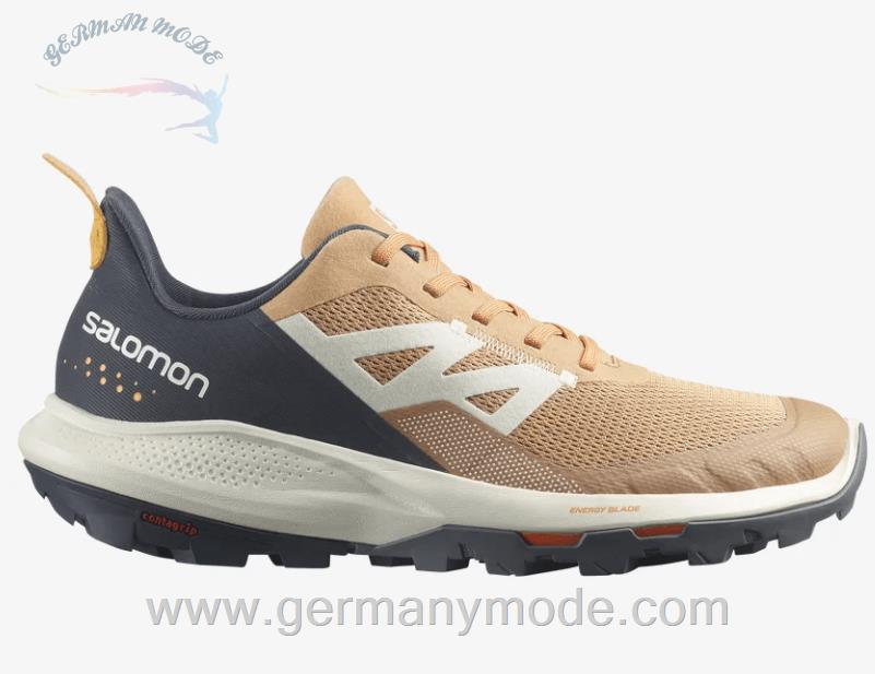 کتانی هایکینگ کوهنوردی زنانه سالامون فرانسه SALOMON OUTPULSE Hiking Halbschuhe Damen Fenugreek Ebony Blazing Orange