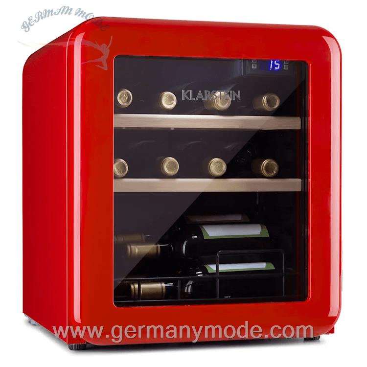 یخچال بطری سرد کن 48 لیتری کلارشتاین آلمان Klarstein Vinetage 12 Uno Weinkühlschrank Rot 48 Ltr