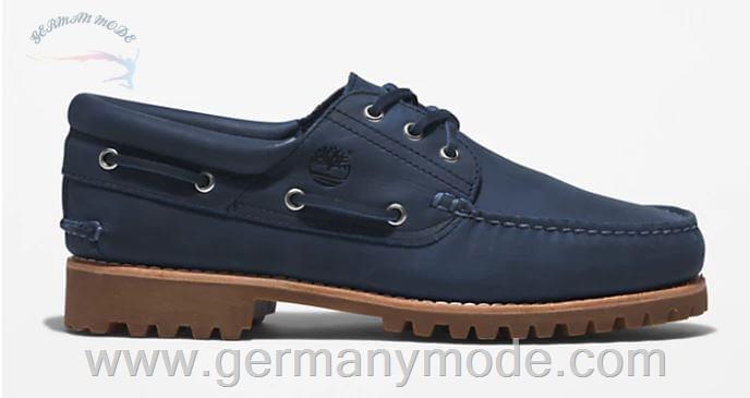 کفش دست دوز کلاسیک مردانه تیمبرلند آمریکا Timberland 3 EYE LUG HAND STITCHED BOAT SHOE FOR MEN IN NAVY BLUE