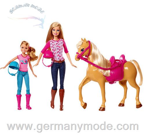 عروسک باربی و استیسی اسب سوار Mattel Barbie Schwesternzeit Reitunterricht Spielset