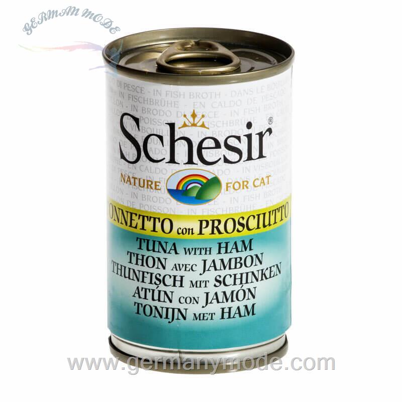 غذا مرطوب گربه تن ماهی شسیر آلمان Schesir Natural 24x140g Thunfisch mit Schinken