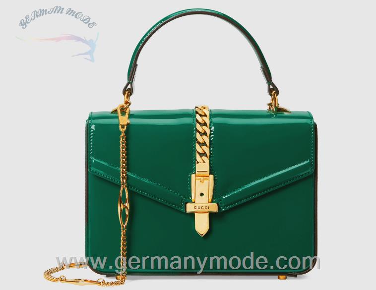 کیف مجلسی زنانه گوچی ایتالیا GUCCI Sylvie 1969 Mini-Henkeltasche aus Lackleder 589479 1J70G 3120