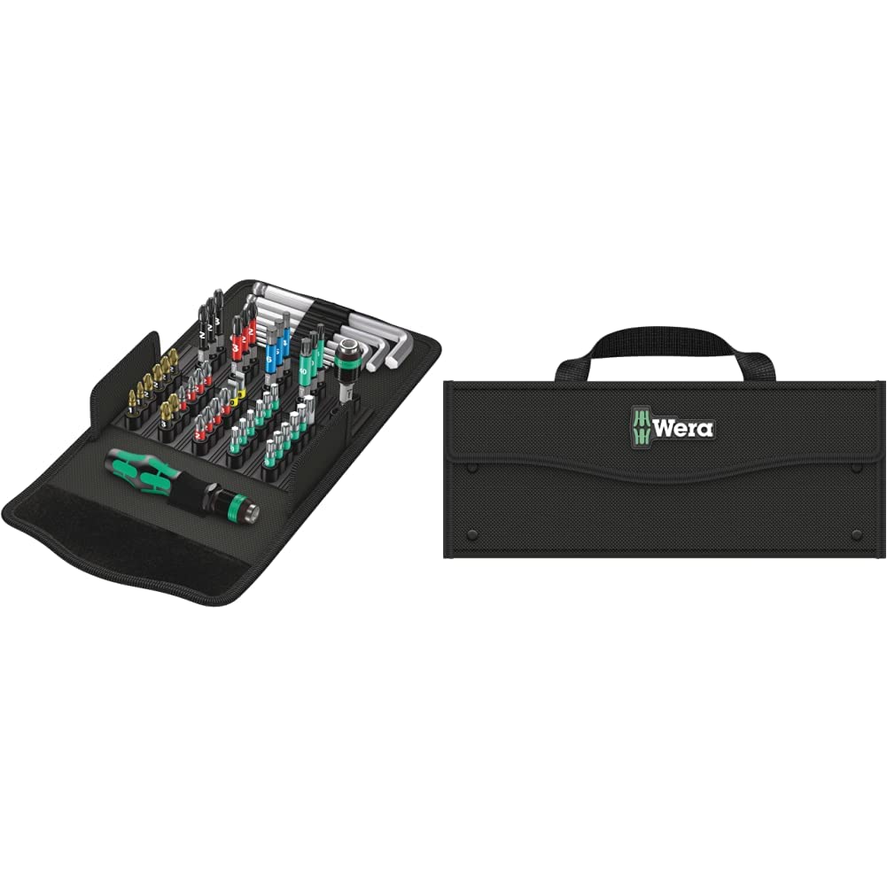 خرید از آمازون - ست ابزار Wera 05057460001 Kraftform Kompakt 100 52 عدد جعبه ابزار تک سایز & 2go 3 80 x 325 x 130 میلی متر 1 عدد بسته 05004352001 با جعبه ابزار 3 عدد