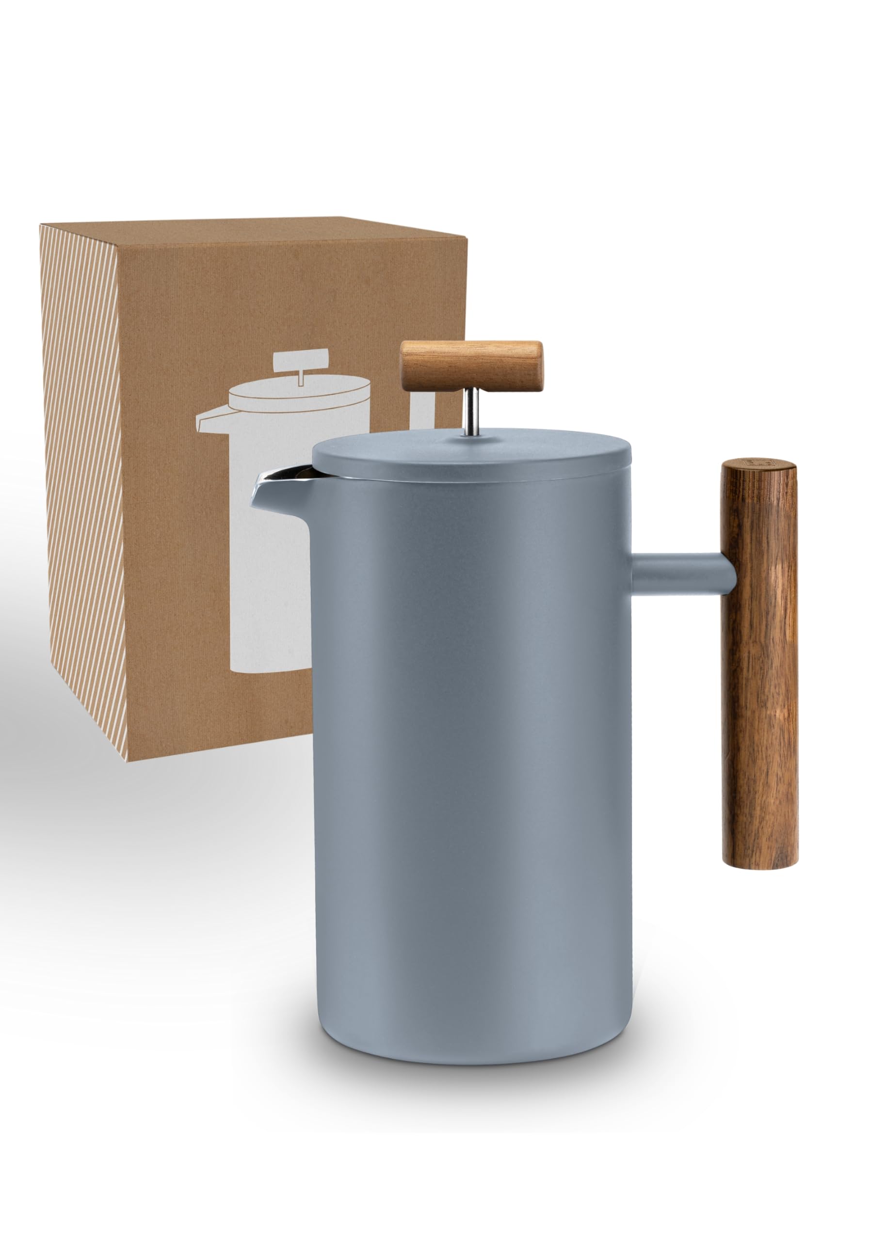 قهوه ساز چای ساز فرنچ پرس Lambda Coffee CALDERA Thermo French Press Steel Stainless Steel I 1 لیتری - 5 فنجان Dusk Blue I 3 سایز موجود I قهوه ساز استیل ضد زنگ | دو جداره: برای مدت طولانی گرم نگه می دارد | قهوه ساز |