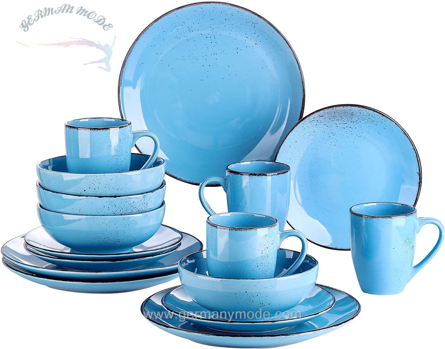 سرویس غذاخوری سفالی 16 پارچه 4 نفره وانکاسو ناویا Vancasso Geschirrset Navia Blau (16-tlg.)