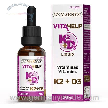 قطره مکمل ویتامین K2-D3 تقویت سیستم گردش خون استخوان مارنیس اسپانیا MARNYS Liquid Vitamin K2-D3 VITAHELP Line MN465