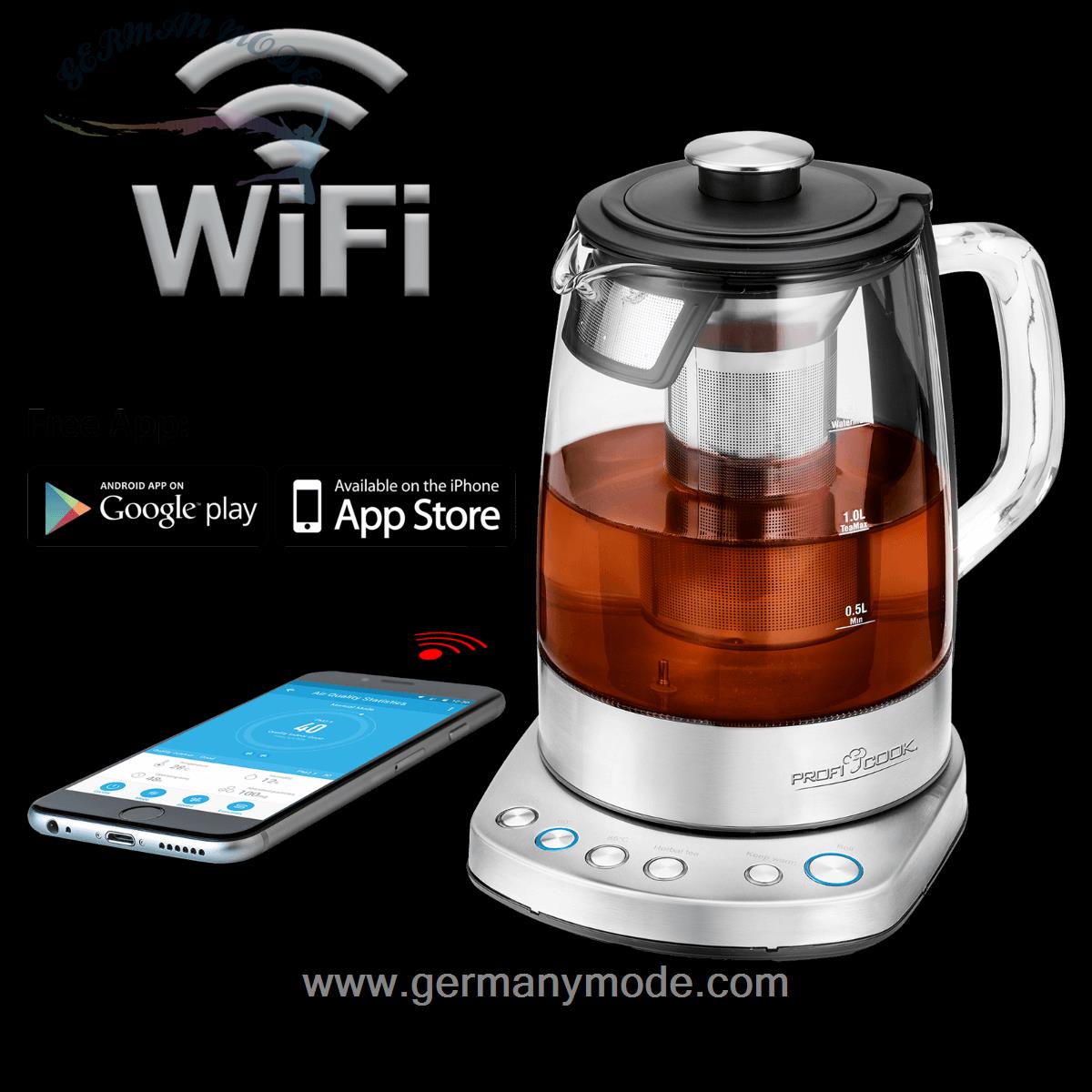 چایی ساز پروفی کوک آلمان ProfiCook Glas Tee-/Wasserkocher PC-WKS 1167 G