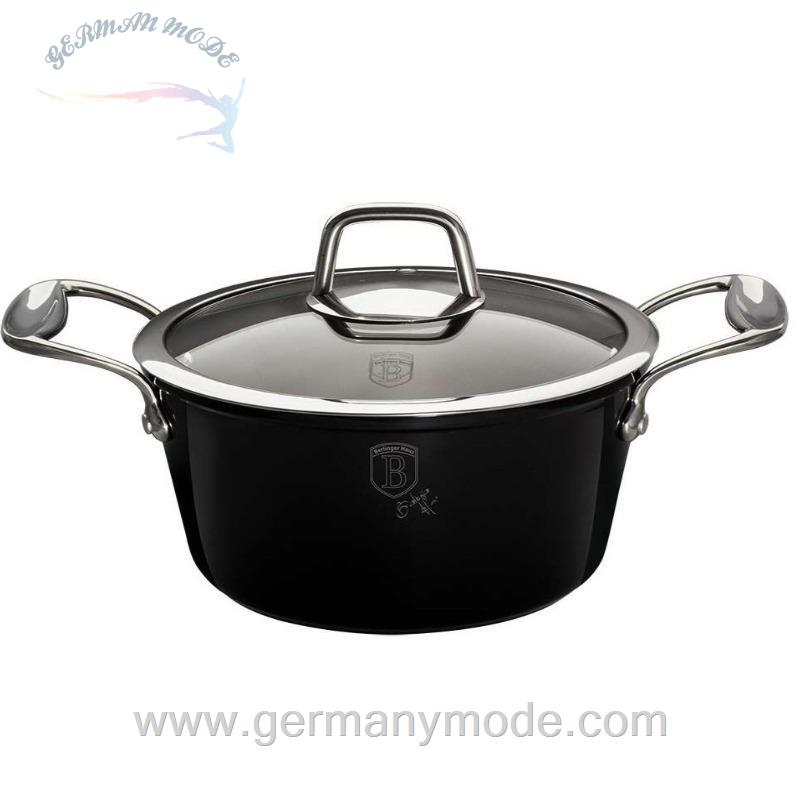 قابلمه 24 سانت درب دار برلینگر هاوس مجارستان BerlingerHaus CASSEROLE 24 CM BERLINGER HAUS BH/1677 BLACK ROYAL COLLECTION