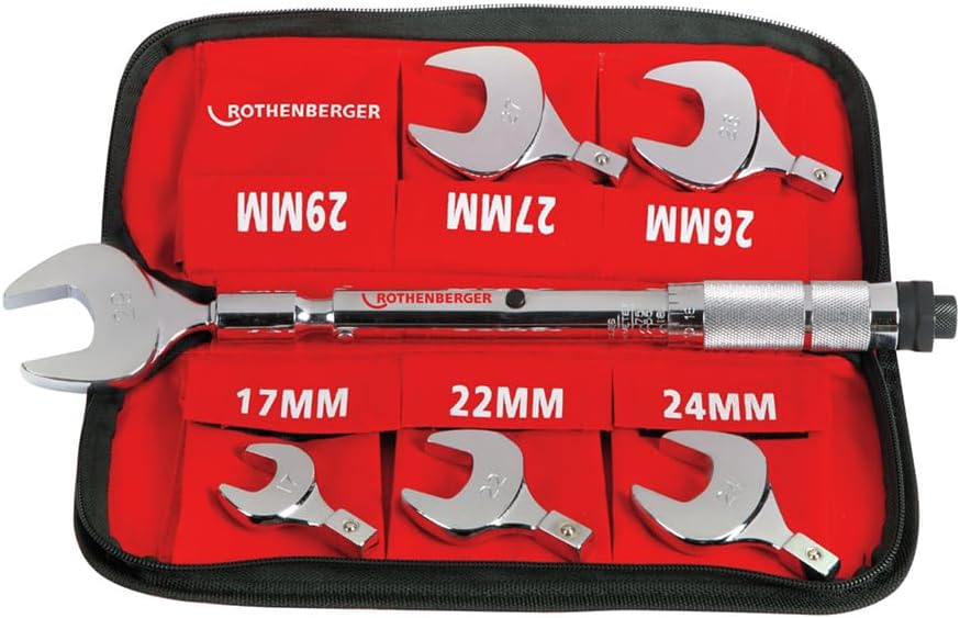 ست آچار گیره‌ای گشتاور روتنبرگر آلمان Rothenberger، مجموعه آچارهای قابل تعویض 17mm-22mm-24mm-26mm-27mm-29mm، مدل 175001 | آچار لوله‌گیری، گیره لوله